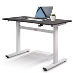 Sunny Health & Fitness Air-Drive Standing Desk with Cordless Air Lift - White