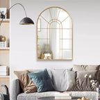 Miroir mural à cadre métallique arqué