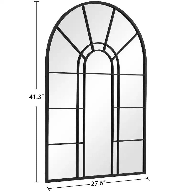 Miroir mural à cadre métallique arqué