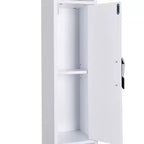 Meuble de Rangement Salle de Bain Haut et Fin avec 2 Portes et Tiroir – Blanc