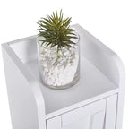 Meuble de Rangement Salle de Bain Haut et Fin avec 2 Portes et Tiroir – Blanc