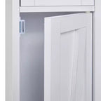 Meuble de Rangement Salle de Bain Haut et Fin avec 2 Portes et Tiroir – Blanc