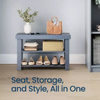 Banc à chaussures, Organisateur de rangement à chaussures à 3 niveaux en bambou, Banc d'entrée, Supporte jusqu'à 130 kg, 28,7 x 70,1 x 45,2 cm, pour entrée, salle de bain, chambre