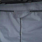 Cama alta de metal Twin/Full con escritorio, estantes, luz LED y armario