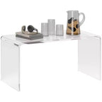 HOMCOM Rectangle All Acrylic 15mm Thick Waterfall Coffee Table, Clear