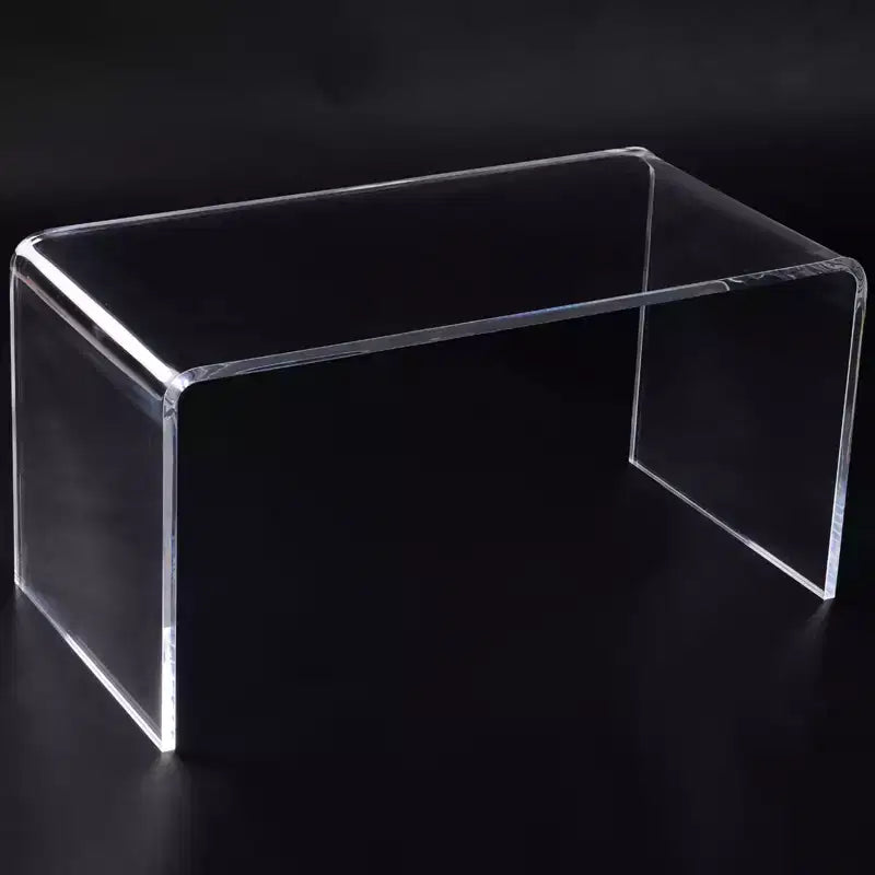 Mesa de centro rectangular de acrílico con efecto cascada – Transparente de 15mm de grosor