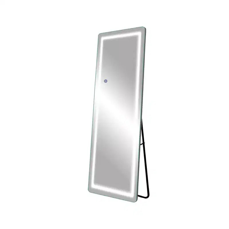 Espejo LED de Cuerpo Entero Rectangular Redondeado de Aluminio Sin Marco Plateado
