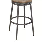 Taburete de bar metálico giratorio sin respaldo de 30" – Gris pizarra y roble dorado