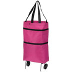 Unique Bargains Waterproof Foldable Portable Shopping Bag with Wheels 13-18 Inch