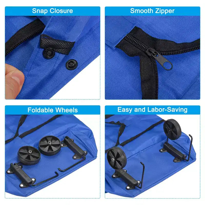 Bolsa de compras plegable impermeable con ruedas – 13-18 pulgadas
