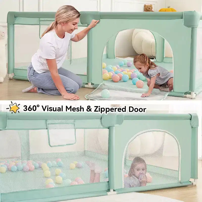 Parc bébé 4 panneaux 79x79 – Aire de jeu portable spacieuse et sécurisée