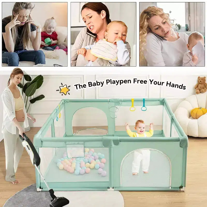 Parc bébé 4 panneaux 79x79 – Aire de jeu portable spacieuse et sécurisée