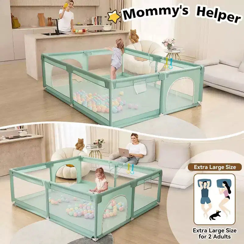 Parc bébé 4 panneaux 79x79 – Aire de jeu portable spacieuse et sécurisée