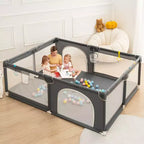 Parc bébé 4 panneaux 79x79 – Aire de jeu portable spacieuse et sécurisée