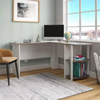 Bureau d'angle avec étagères – Bureau à domicile et salle d'étude