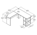 Bureau d'angle avec étagères – Bureau à domicile et salle d'étude