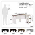 Bureau d'angle avec étagères – Bureau à domicile et salle d'étude