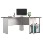 Bureau d'angle avec étagères – Bureau à domicile et salle d'étude