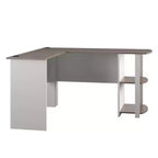 Bureau d'angle avec étagères – Bureau à domicile et salle d'étude