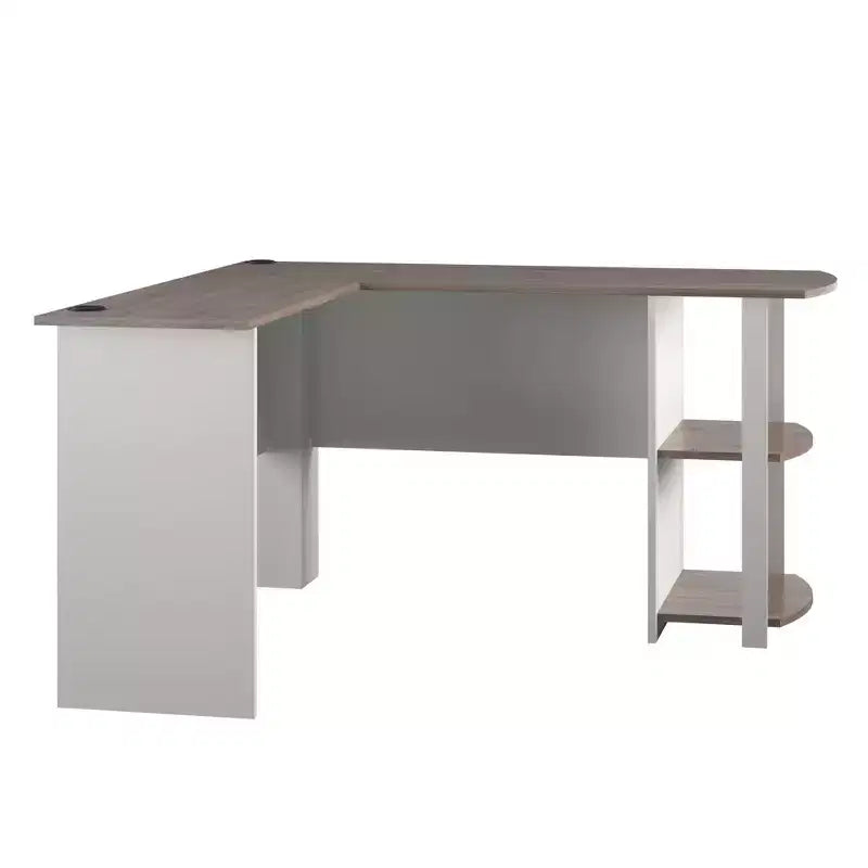 Bureau d'angle avec étagères – Bureau à domicile et salle d'étude
