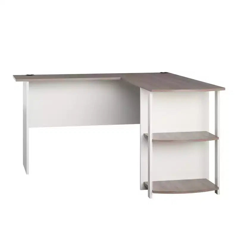 Bureau d'angle avec étagères – Bureau à domicile et salle d'étude
