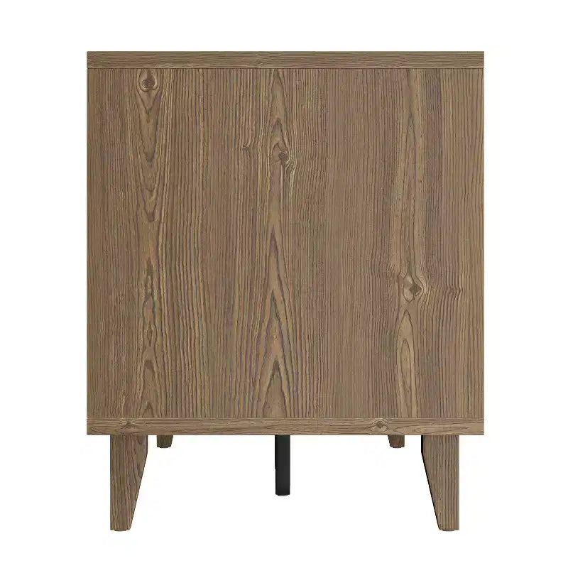 Mueble de TV de 60 pulgadas con dos puertas y organizador de cables – Nogal, para televisores de hasta 65"