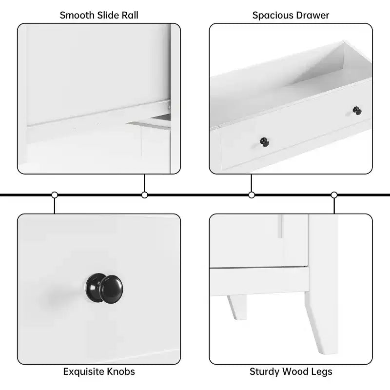 Cómoda alta de madera de 5 cajones con almacenamiento profundo – Dormitorio y recibidor