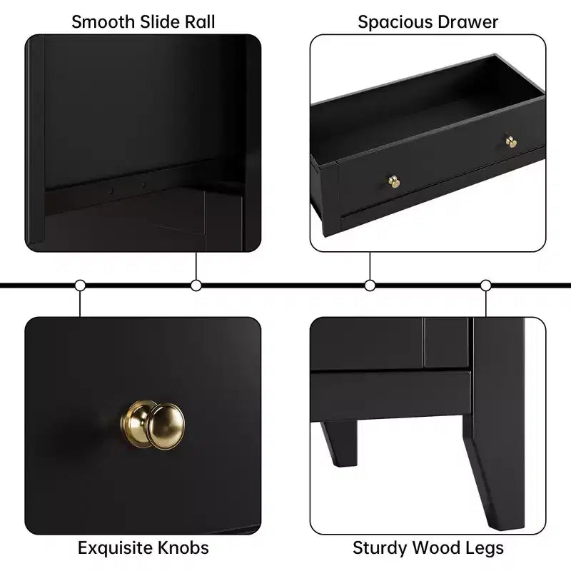 Cómoda alta de madera de 5 cajones con almacenamiento profundo – Dormitorio y recibidor
