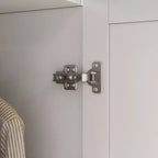 Armario blanco de 3 puertas con tiradores de cerámica florales – Zonas de colgar y almacenamiento