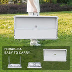 Mesa plegable de helados refrigerada para niños con almacenamiento y drenaje. Enfriador de bebidas para exteriores para fiestas, camping, picnic, barbacoas, bodas. Barra de autoservicio, con faldón.