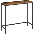 Mesa Consola Estrecha de 29.5" – Mesa de Entrada Marrón Rústico y Negro