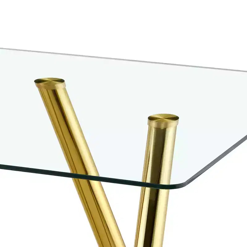 Table à manger en verre trempé de 180 cm avec pieds métalliques robustes, résistante aux chocs et à la chaleur pour les repas en famille