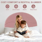Base de cama moderna para niños con cabecero tapizado en bouclé con arco, resistentes listones de madera, sin ruido, no necesita somier, fácil montaje, individual