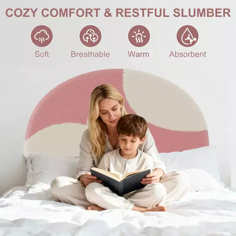 Base de cama moderna para niños con cabecero tapizado en bouclé con arco, resistentes listones de madera, sin ruido, no necesita somier, fácil montaje, individual