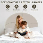 Base de cama moderna para niños con cabecero tapizado en bouclé con arco, resistentes listones de madera, sin ruido, no necesita somier, fácil montaje, individual