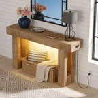 Table console de ferme 63, table de canapé rustique en bois pour salon, entrée, couloir, derrière le canapé, rectangulaire