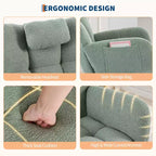 Cómoda mecedora con respaldo alto, sillón acolchado, sillón reclinable individual moderno con soporte para la cabeza, adecuado para sala de estar, dormitorio.