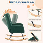 Cómoda mecedora con respaldo alto, sillón acolchado, sillón reclinable individual moderno con soporte para la cabeza, adecuado para sala de estar, dormitorio.