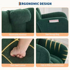 Cómoda mecedora con respaldo alto, sillón acolchado, sillón reclinable individual moderno con soporte para la cabeza, adecuado para sala de estar, dormitorio.