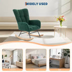 Cómoda mecedora con respaldo alto, sillón acolchado, sillón reclinable individual moderno con soporte para la cabeza, adecuado para sala de estar, dormitorio.