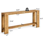 Mesa consola de madera maciza de estilo rústico de 70 pulgadas – Madera natural