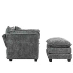 Canapé surdimensionné moderne en bouclette avec pouf
