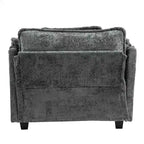 Canapé surdimensionné moderne en bouclette avec pouf