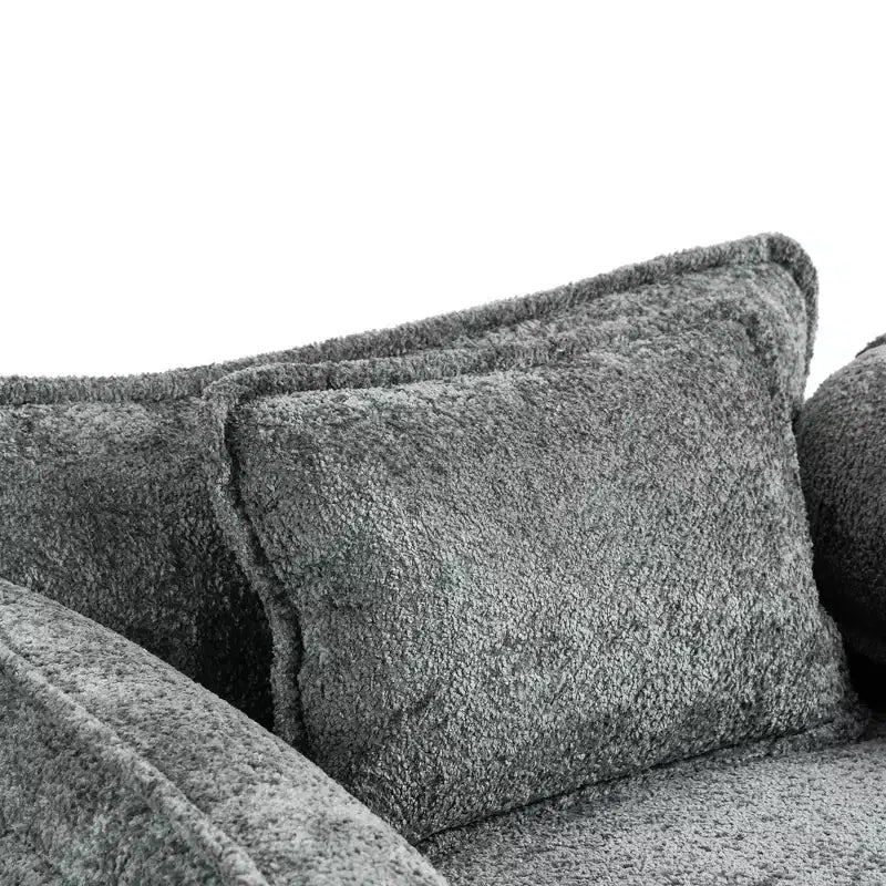 Canapé surdimensionné moderne en bouclette avec pouf