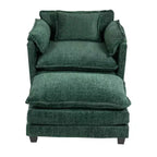 Canapé surdimensionné moderne en bouclette avec pouf