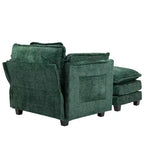 Canapé surdimensionné moderne en bouclette avec pouf