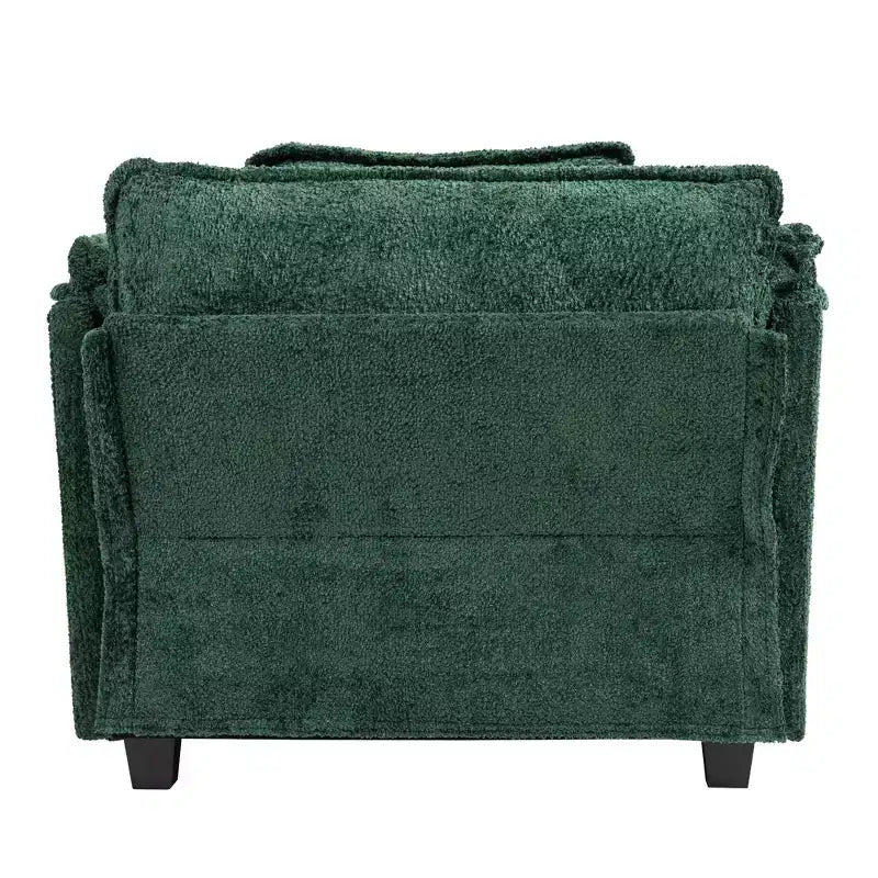 Canapé surdimensionné moderne en bouclette avec pouf