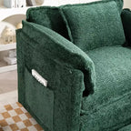 Canapé surdimensionné moderne en bouclette avec pouf