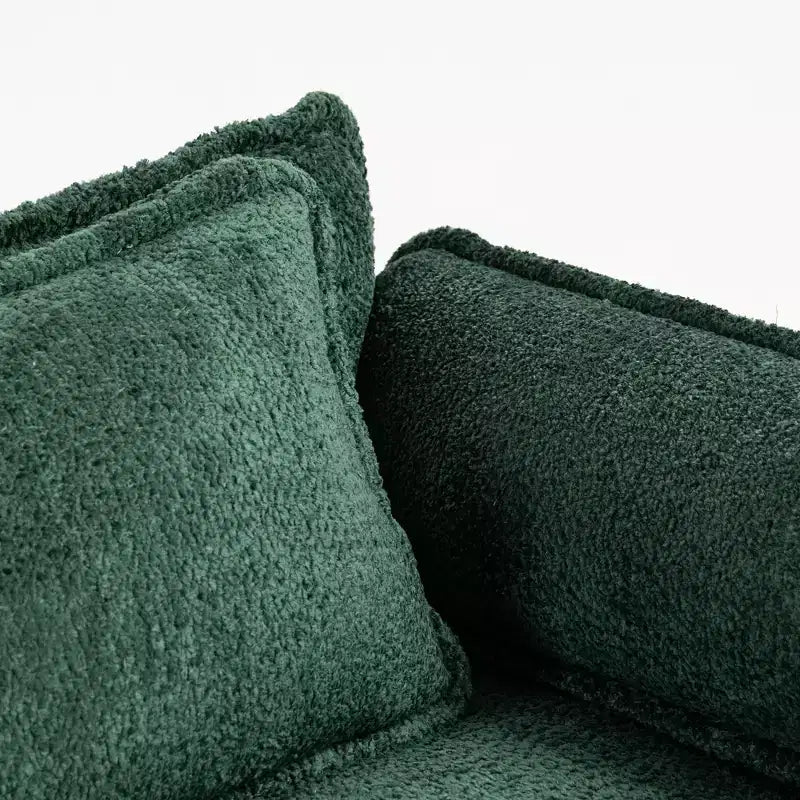 Canapé surdimensionné moderne en bouclette avec pouf