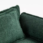 Canapé surdimensionné moderne en bouclette avec pouf